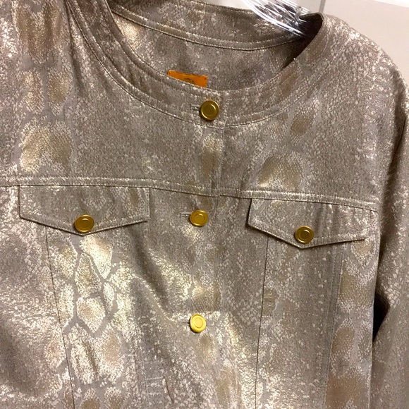 Gold Snake-Print Jean Style Jacket - Picture 11 of 11